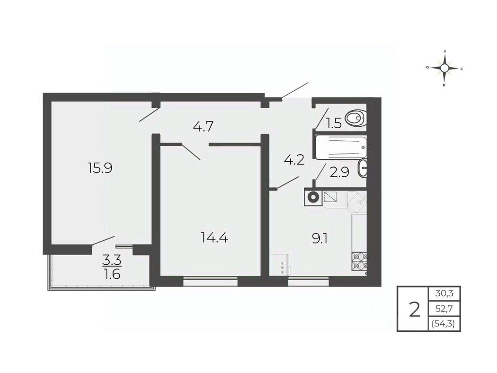 1-BD Apartment Sale, 54.3平方米 at Novy Blagodar, 2-y Shakhovskoy proyezd, Volokolamsk, Moscow Region, Russia #1 1-BD Apartment Sale, 54.3平方米 at Novy Blagodar, 2-y Shakhovskoy proyezd, Volokolamsk, Moscow Region, Russia #1