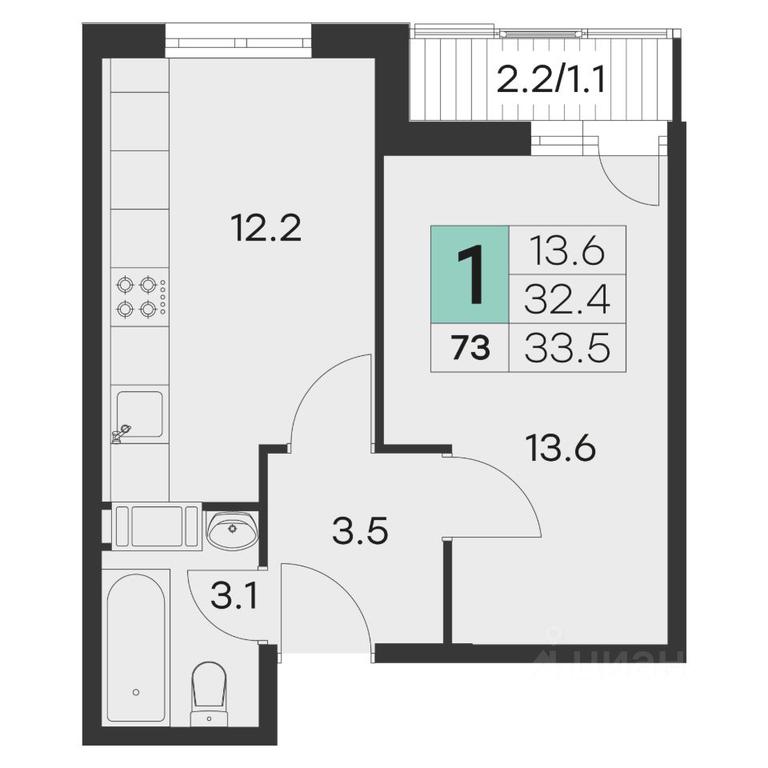 Apartment Sale, 33.5平方米 at Olimp, Mikheenko Street, Khotkovo, Sergiyevo-Posadskiy Urban District, Moscow Region, Russia #1 Apartment Sale, 33.5平方米 at Olimp, Mikheenko Street, Khotkovo, Sergiyevo-Posadskiy Urban District, Moscow Region, Russia #1