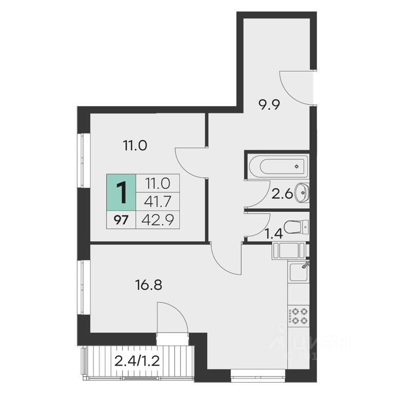 Apartment Sale, 42.9平方米 at Olimp, Mikheenko Street, Khotkovo, Sergiyevo-Posadskiy Urban District, Moscow Region, Russia #1 Apartment Sale, 42.9平方米 at Olimp, Mikheenko Street, Khotkovo, Sergiyevo-Posadskiy Urban District, Moscow Region, Russia #1