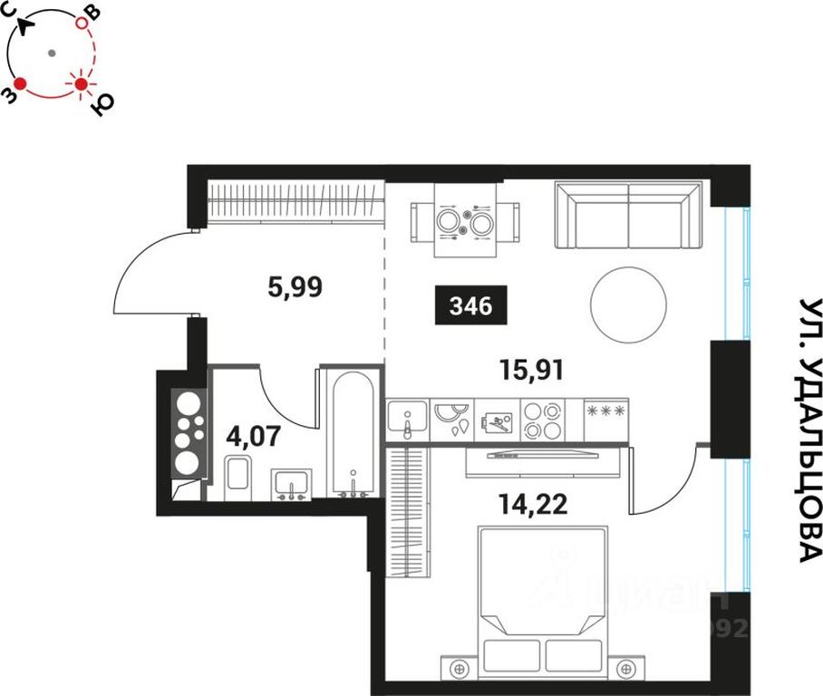 1-BD Apartment Sale, 40.19 sq. m. at Innovator, Michurinsky Avenue, Moscow, Russia #1 1-BD Apartment Sale, 40.19 sq. m. at Innovator, Michurinsky Avenue, Moscow, Russia #1