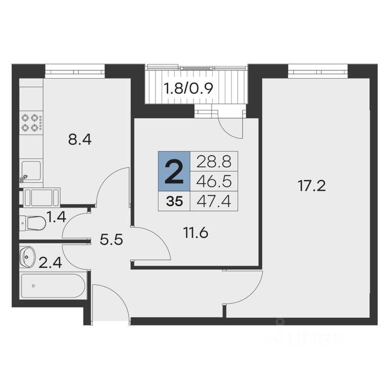 1-BD Apartment Sale, 47.4平方米 at Olimp, Mikheenko Street, Khotkovo, Sergiyevo-Posadskiy Urban District, Moscow Region, Russia #1 1-BD Apartment Sale, 47.4平方米 at Olimp, Mikheenko Street, Khotkovo, Sergiyevo-Posadskiy Urban District, Moscow Region, Russia #1