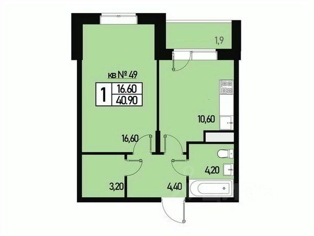 Apartment Sale, 39平方米 at Borisoglebskoe, Generala Donskova Street, Novofyodorovskoye Settlement, Moscow, Russia #1