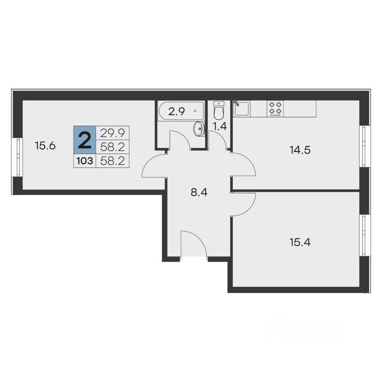 1-BD Apartment Sale, 58.2平方米 at Olimp, Mikheenko Street, Khotkovo, Sergiyevo-Posadskiy Urban District, Moscow Region, Russia #1 1-BD Apartment Sale, 58.2平方米 at Olimp, Mikheenko Street, Khotkovo, Sergiyevo-Posadskiy Urban District, Moscow Region, Russia #1