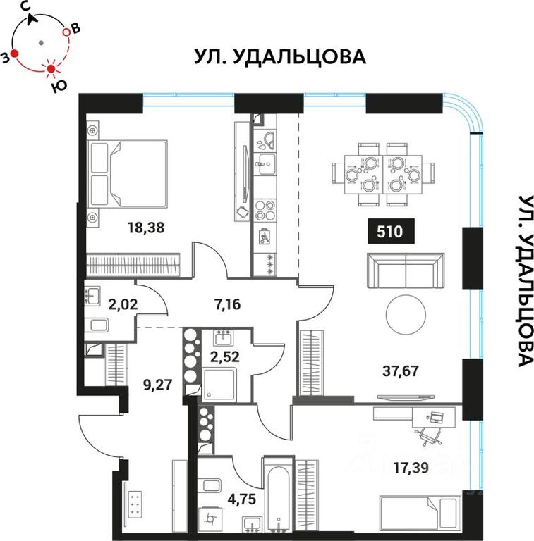 2-BD Apartment Sale, 99.16平方米 at Innovator, Michurinsky Avenue, Moscow, Russia #1 2-BD Apartment Sale, 99.16平方米 at Innovator, Michurinsky Avenue, Moscow, Russia #1