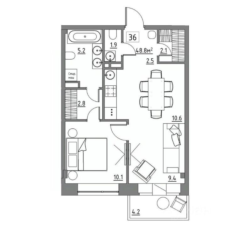 1-BD Apartment Sale, 48.8平方米 at Rezidentsiya 15, Sosnovaya ulitsa, District of Rastorguevo, Vidnoye, Leninskiy City District, Moscow Region, Russia #1 1-BD Apartment Sale, 48.8平方米 at Rezidentsiya 15, Sosnovaya ulitsa, District of Rastorguevo, Vidnoye, Leninskiy City District, Moscow Region, Russia #1
