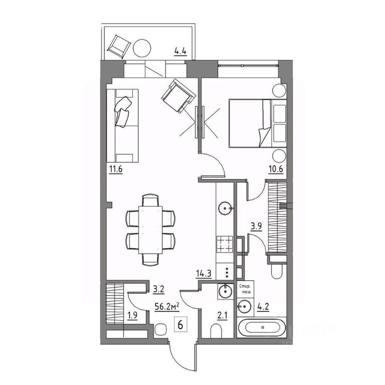 1-BD Apartment Sale, 56.2平方米 at Rezidentsiya 15, Sosnovaya ulitsa, District of Rastorguevo, Vidnoye, Leninskiy City District, Moscow Region, Russia #1 1-BD Apartment Sale, 56.2平方米 at Rezidentsiya 15, Sosnovaya ulitsa, District of Rastorguevo, Vidnoye, Leninskiy City District, Moscow Region, Russia #1