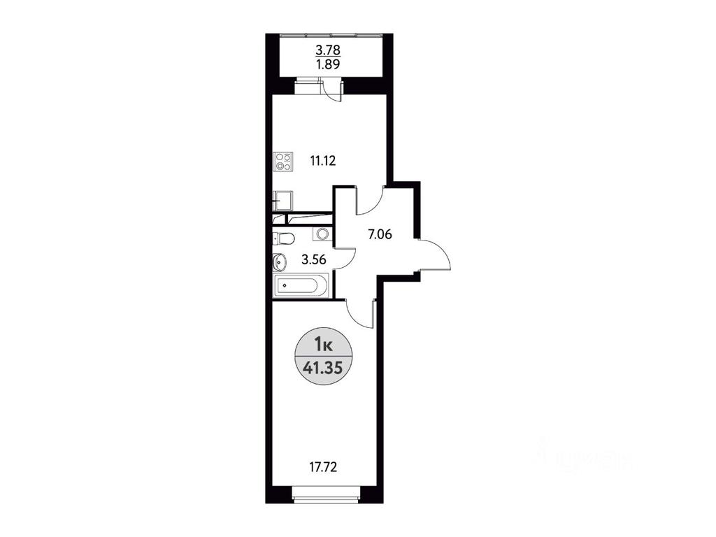 Apartment Sale, 41.35 sq. m. at Solnechnaya dolina, Fryanovskoye shosse, 64к1, Schyolkovo, Moscow Region, Russia #1