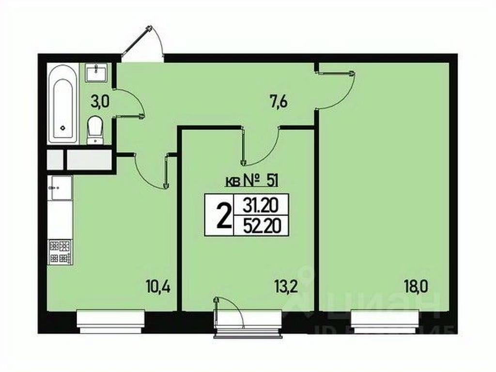 1-BD Apartment Sale, 52平方米 at Borisoglebskoe, Generala Donskova Street, Novofyodorovskoye Settlement, Moscow, Russia #1 1-BD Apartment Sale, 52平方米 at Borisoglebskoe, Generala Donskova Street, Novofyodorovskoye Settlement, Moscow, Russia #1