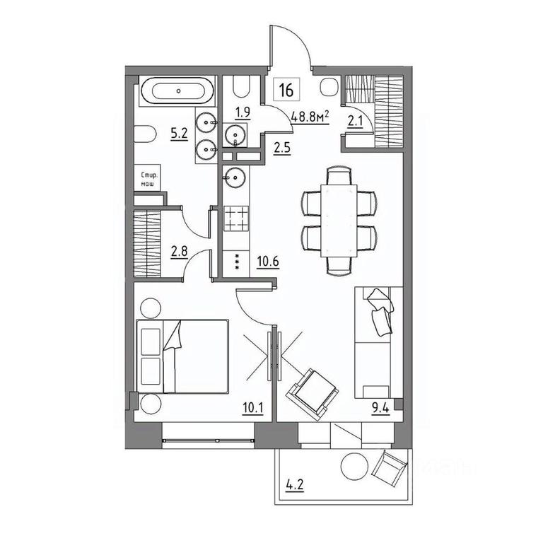 1-BD Apartment Sale, 48.8平方米 at Rezidentsiya 15, Sosnovaya ulitsa, District of Rastorguevo, Vidnoye, Leninskiy City District, Moscow Region, Russia #1 1-BD Apartment Sale, 48.8平方米 at Rezidentsiya 15, Sosnovaya ulitsa, District of Rastorguevo, Vidnoye, Leninskiy City District, Moscow Region, Russia #1