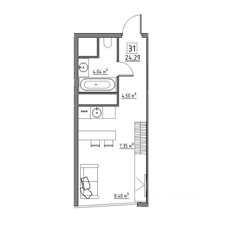 Apartment Sale, 24.29平方米 at Rezidentsiya 15, Sosnovaya ulitsa, District of Rastorguevo, Vidnoye, Leninskiy City District, Moscow Region, Russia #1 Apartment Sale, 24.29平方米 at Rezidentsiya 15, Sosnovaya ulitsa, District of Rastorguevo, Vidnoye, Leninskiy City District, Moscow Region, Russia #1