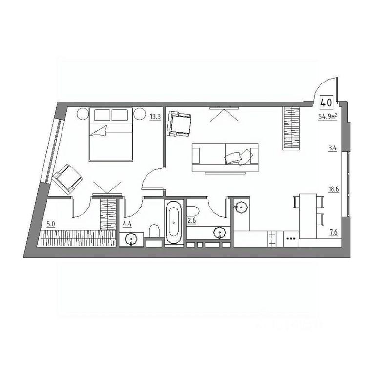1-BD Apartment Sale, 54.9 sq. m. at Rezidentsiya 15, Sosnovaya ulitsa, District of Rastorguevo, Vidnoye, Leninskiy City District, Moscow Region, Russia #1 1-BD Apartment Sale, 54.9 sq. m. at Rezidentsiya 15, Sosnovaya ulitsa, District of Rastorguevo, Vidnoye, Leninskiy City District, Moscow Region, Russia #1