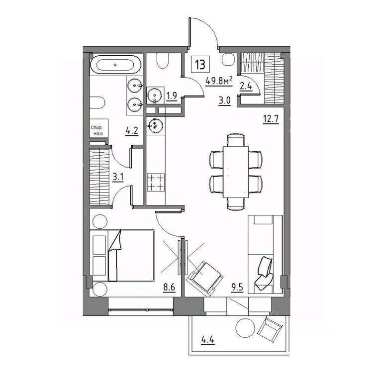 1-BD Apartment Sale, 49.8平方米 at Rezidentsiya 15, Sosnovaya ulitsa, District of Rastorguevo, Vidnoye, Leninskiy City District, Moscow Region, Russia #1 1-BD Apartment Sale, 49.8平方米 at Rezidentsiya 15, Sosnovaya ulitsa, District of Rastorguevo, Vidnoye, Leninskiy City District, Moscow Region, Russia #1