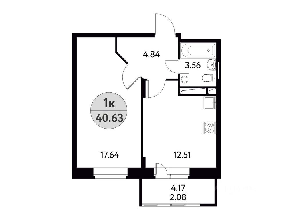 Apartment Sale, 40.63 sq. m. at Solnechnaya dolina, Fryanovskoye shosse, 64к1, Schyolkovo, Moscow Region, Russia #1