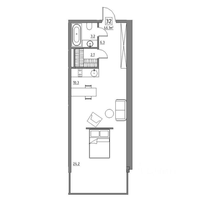 Apartment Sale, 46.1平方米 at Rezidentsiya 15, Sosnovaya ulitsa, District of Rastorguevo, Vidnoye, Leninskiy City District, Moscow Region, Russia #1 Apartment Sale, 46.1平方米 at Rezidentsiya 15, Sosnovaya ulitsa, District of Rastorguevo, Vidnoye, Leninskiy City District, Moscow Region, Russia #1