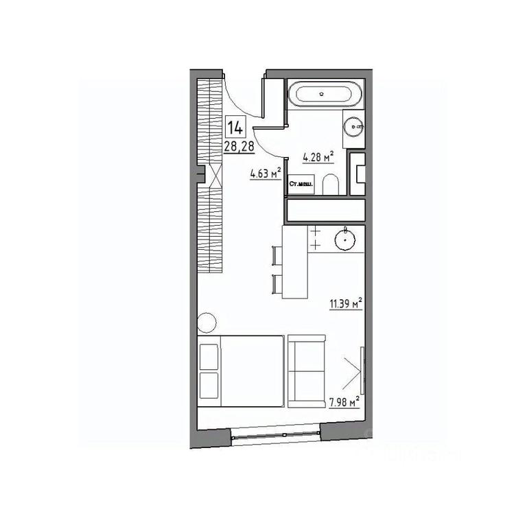 Apartment Sale, 28.28平方米 at Rezidentsiya 15, Sosnovaya ulitsa, District of Rastorguevo, Vidnoye, Leninskiy City District, Moscow Region, Russia #1 Apartment Sale, 28.28平方米 at Rezidentsiya 15, Sosnovaya ulitsa, District of Rastorguevo, Vidnoye, Leninskiy City District, Moscow Region, Russia #1
