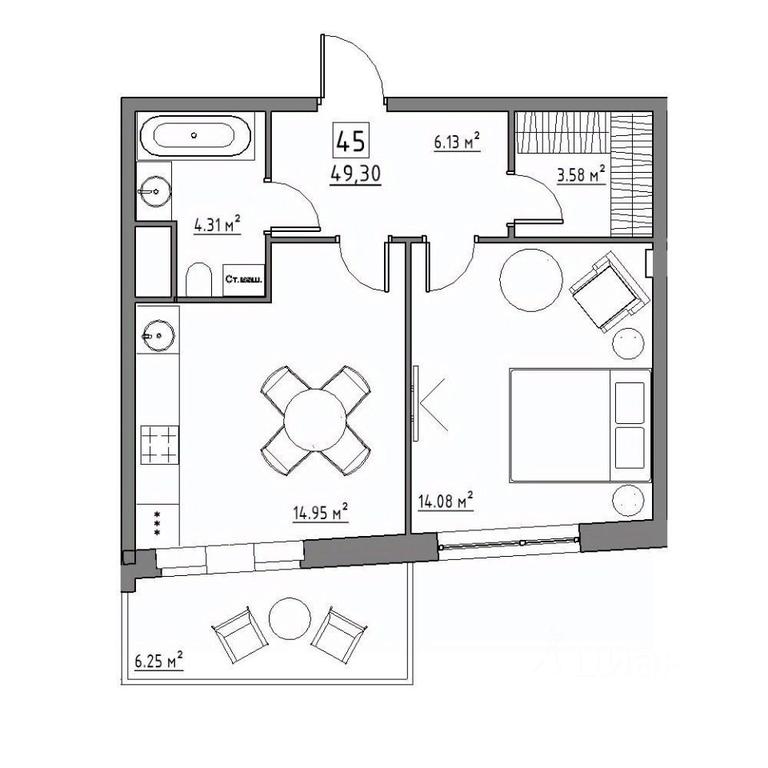 1-BD Apartment Sale, 49.3平方米 at Rezidentsiya 15, Sosnovaya ulitsa, District of Rastorguevo, Vidnoye, Leninskiy City District, Moscow Region, Russia #1 1-BD Apartment Sale, 49.3平方米 at Rezidentsiya 15, Sosnovaya ulitsa, District of Rastorguevo, Vidnoye, Leninskiy City District, Moscow Region, Russia #1