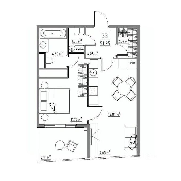 1-BD Apartment Sale, 51.95平方米 at Rezidentsiya 15, Sosnovaya ulitsa, District of Rastorguevo, Vidnoye, Leninskiy City District, Moscow Region, Russia #1 1-BD Apartment Sale, 51.95平方米 at Rezidentsiya 15, Sosnovaya ulitsa, District of Rastorguevo, Vidnoye, Leninskiy City District, Moscow Region, Russia #1
