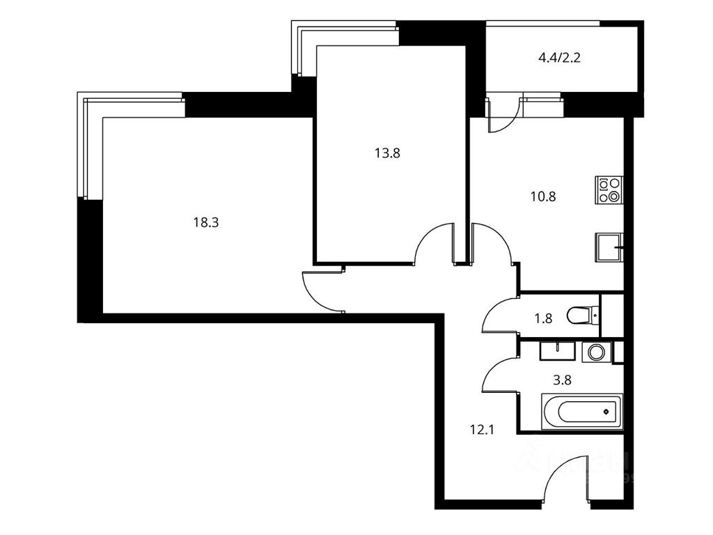 1-BD Apartment Sale, 64.1 sq. m. at Solnechny Park, zhiloy kompleks Solnechny park, Schyolkovo, Moscow Region, Russia #1 1-BD Apartment Sale, 64.1 sq. m. at Solnechny Park, zhiloy kompleks Solnechny park, Schyolkovo, Moscow Region, Russia #1