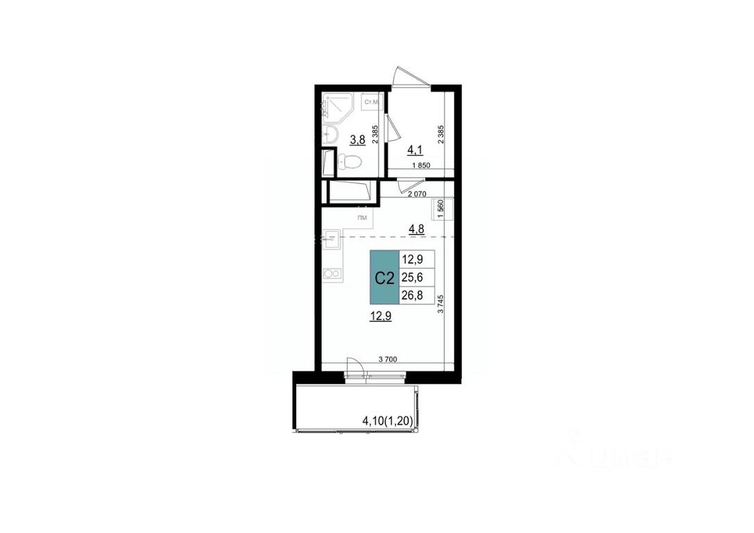 Apartment Sale, 26.8 sq. m. at Mikrorayon 6 6A, 6A mikrorayon, Odintsovo, Moscow Region, Russia #1