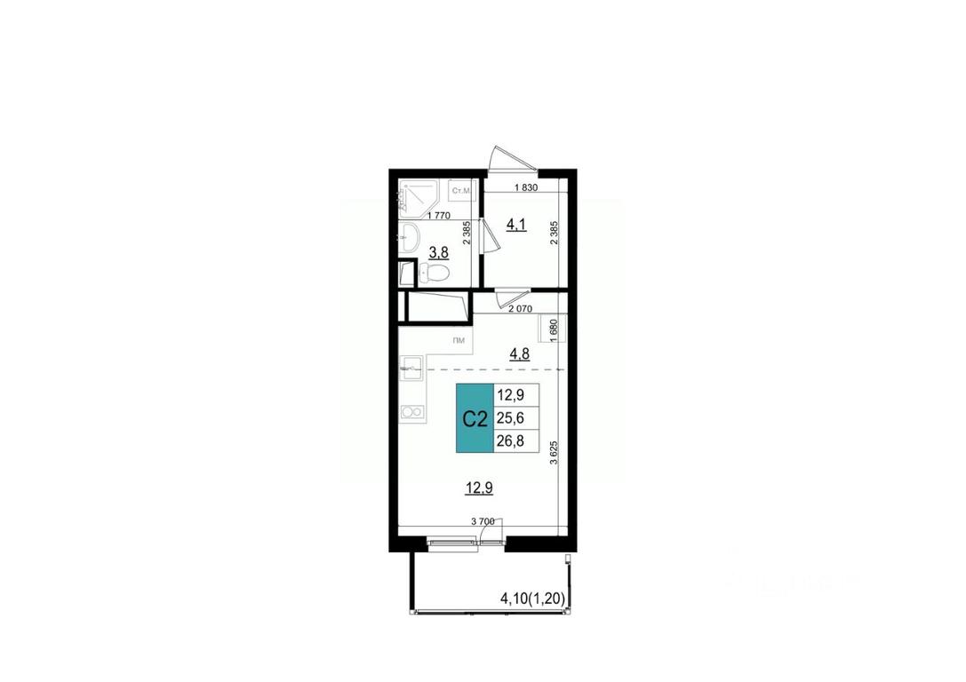 Apartment Sale, 26.8 sq. m. at Mikrorayon 6 6A, 6A mikrorayon, Odintsovo, Moscow Region, Russia #1 Apartment Sale, 26.8 sq. m. at Mikrorayon 6 6A, 6A mikrorayon, Odintsovo, Moscow Region, Russia #1
