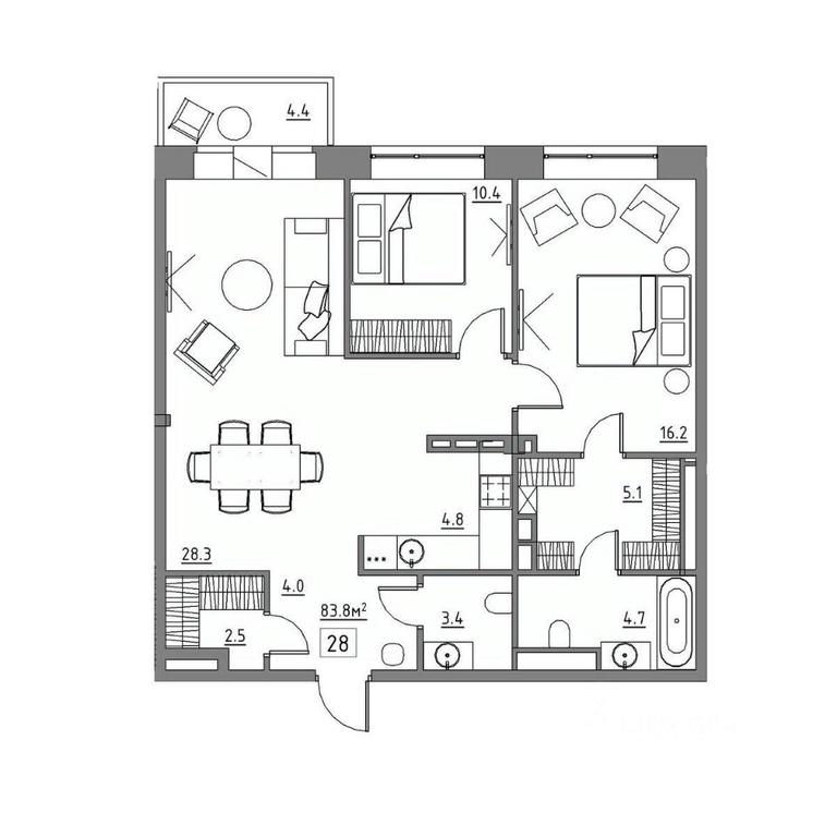 2-BD Apartment Sale, 83.8 sq. m. at Rezidentsiya 15, Sosnovaya ulitsa, District of Rastorguevo, Vidnoye, Leninskiy City District, Moscow Region, Russia #1 2-BD Apartment Sale, 83.8 sq. m. at Rezidentsiya 15, Sosnovaya ulitsa, District of Rastorguevo, Vidnoye, Leninskiy City District, Moscow Region, Russia #1