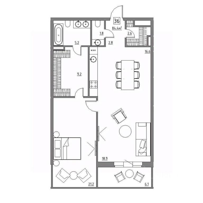 1-BD Apartment Sale, 84.4 sq. m. at Rezidentsiya 15, Sosnovaya ulitsa, District of Rastorguevo, Vidnoye, Leninskiy City District, Moscow Region, Russia #1 1-BD Apartment Sale, 84.4 sq. m. at Rezidentsiya 15, Sosnovaya ulitsa, District of Rastorguevo, Vidnoye, Leninskiy City District, Moscow Region, Russia #1