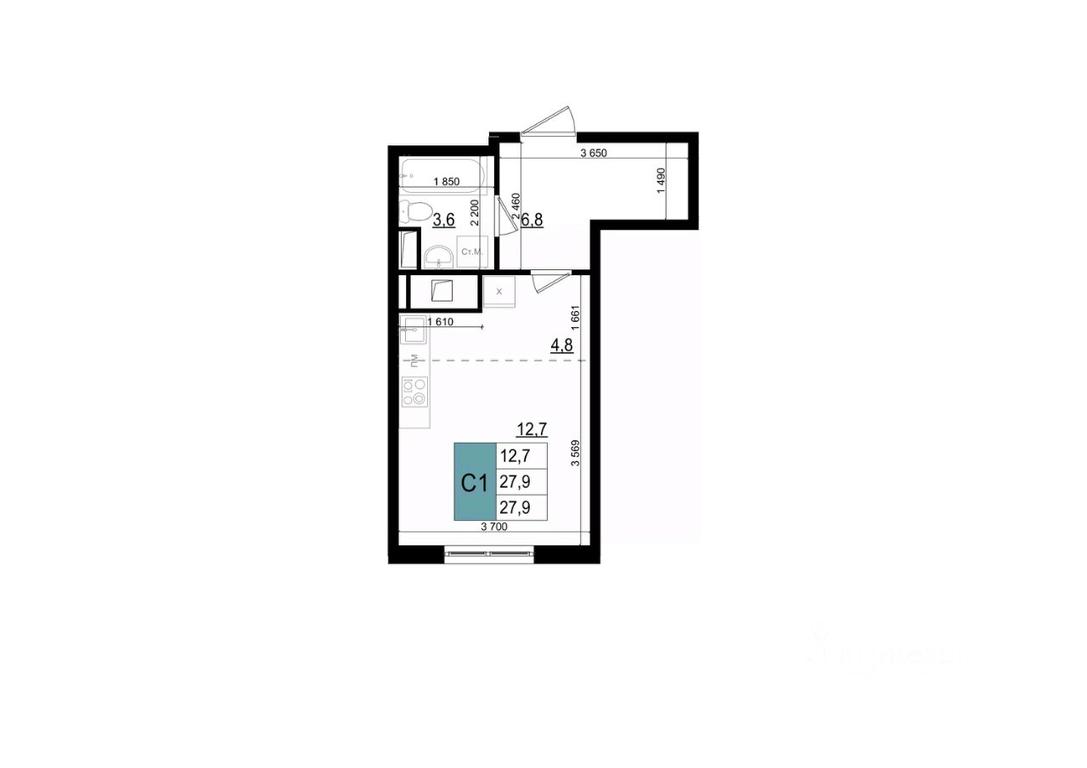 Apartment Sale, 27.9 sq. m. at Mikrorayon 6 6A, 6A mikrorayon, Odintsovo, Moscow Region, Russia #1