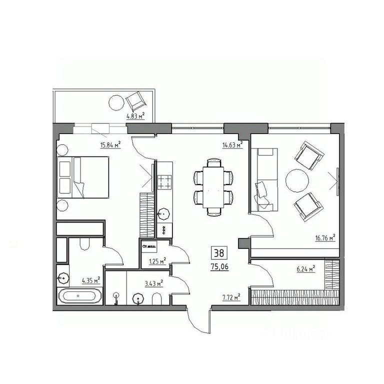 2-BD Apartment Sale, 75.06平方米 at Rezidentsiya 15, Sosnovaya ulitsa, District of Rastorguevo, Vidnoye, Leninskiy City District, Moscow Region, Russia #1 2-BD Apartment Sale, 75.06平方米 at Rezidentsiya 15, Sosnovaya ulitsa, District of Rastorguevo, Vidnoye, Leninskiy City District, Moscow Region, Russia #1