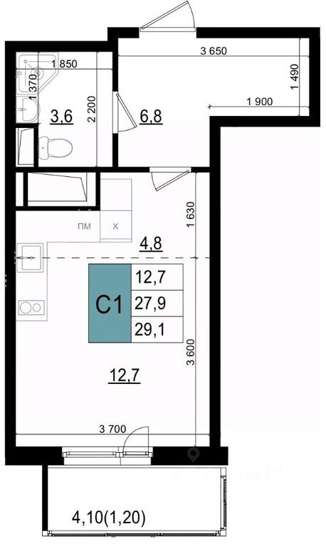 Apartment Sale, 29.1平方米 at Mikrorayon 6 6A, 6A mikrorayon, Odintsovo, Moscow Region, Russia #2 Apartment Sale, 29.1平方米 at Mikrorayon 6 6A, 6A mikrorayon, Odintsovo, Moscow Region, Russia #2