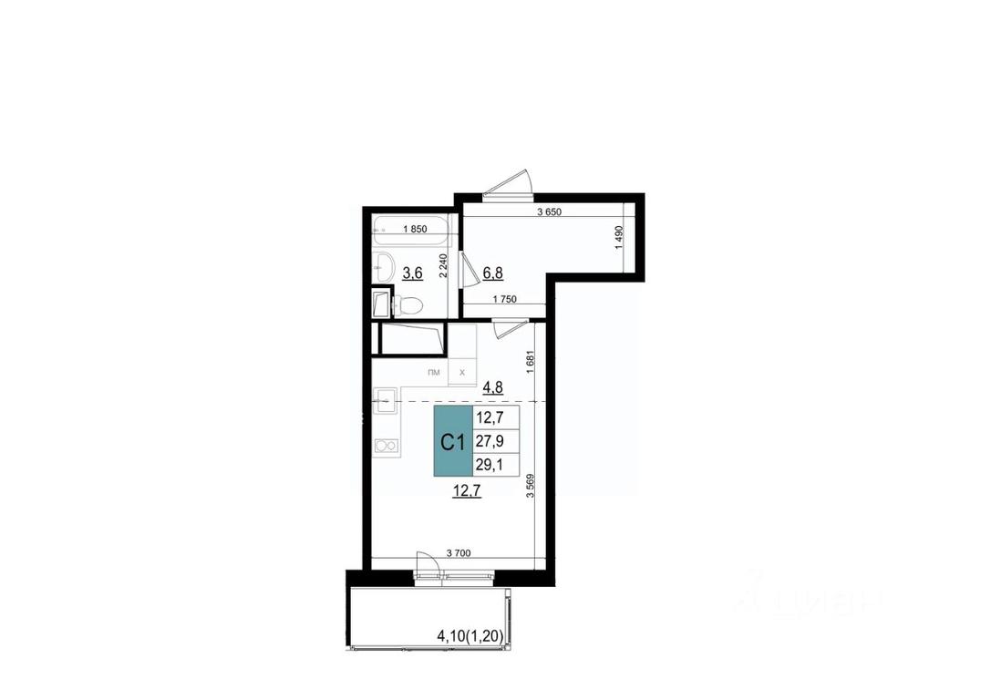 Apartment Sale, 29.1 sq. m. at Mikrorayon 6 6A, 6A mikrorayon, Odintsovo, Moscow Region, Russia #1 Apartment Sale, 29.1 sq. m. at Mikrorayon 6 6A, 6A mikrorayon, Odintsovo, Moscow Region, Russia #1