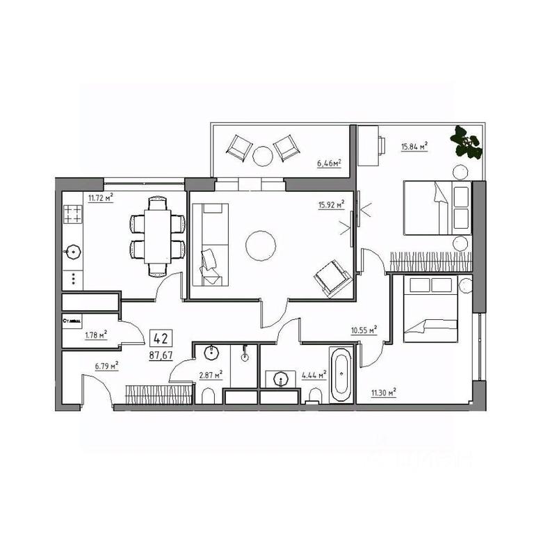 2-BD Apartment Sale, 87.67 sq. m. at Rezidentsiya 15, Sosnovaya ulitsa, District of Rastorguevo, Vidnoye, Leninskiy City District, Moscow Region, Russia #1 2-BD Apartment Sale, 87.67 sq. m. at Rezidentsiya 15, Sosnovaya ulitsa, District of Rastorguevo, Vidnoye, Leninskiy City District, Moscow Region, Russia #1