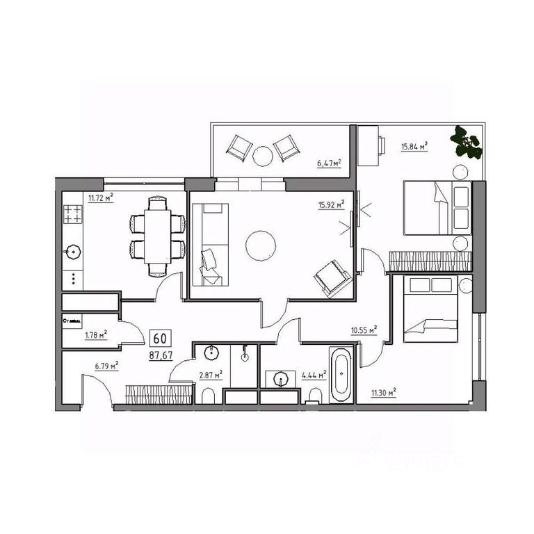 2-BD Apartment Sale, 87.67平方米 at Rezidentsiya 15, Sosnovaya ulitsa, District of Rastorguevo, Vidnoye, Leninskiy City District, Moscow Region, Russia #1 2-BD Apartment Sale, 87.67平方米 at Rezidentsiya 15, Sosnovaya ulitsa, District of Rastorguevo, Vidnoye, Leninskiy City District, Moscow Region, Russia #1
