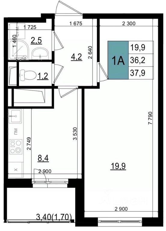 Apartment Sale, 37.9 sq. m. at Mikrorayon 6 6A, 6A mikrorayon, Odintsovo, Moscow Region, Russia #2