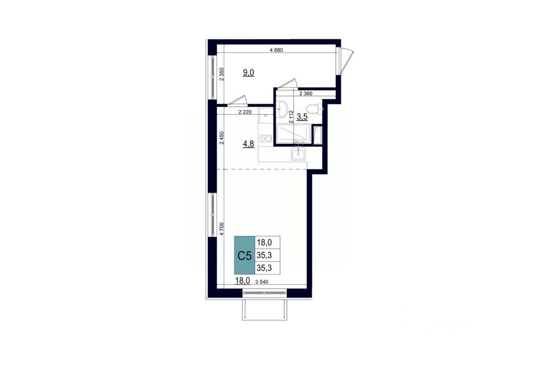 Apartment Sale, 35.3 sq. m. at Mikrorayon 6 6A, 6A mikrorayon, Odintsovo, Moscow Region, Russia #1