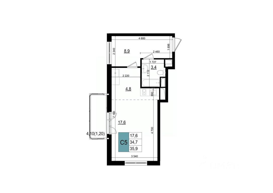 Apartment Sale, 35.9 sq. m. at Mikrorayon 6 6A, 6A mikrorayon, Odintsovo, Moscow Region, Russia #1