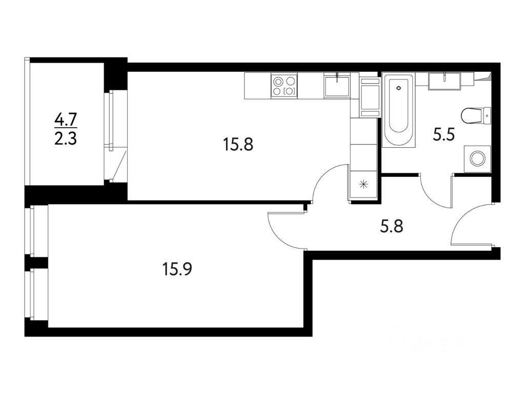 Apartment Sale, 46.1平方米 at Solnechny Park, zhiloy kompleks Solnechny park, Schyolkovo, Moscow Region, Russia #1 Apartment Sale, 46.1平方米 at Solnechny Park, zhiloy kompleks Solnechny park, Schyolkovo, Moscow Region, Russia #1