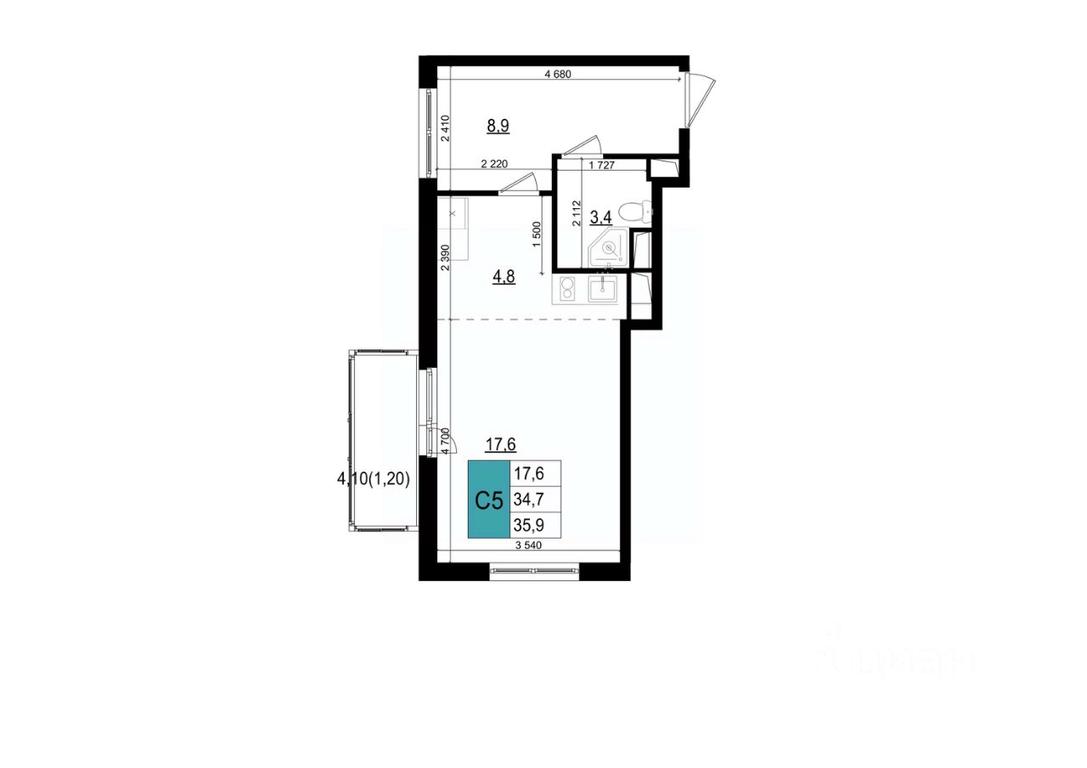 Apartment Sale, 35.9 sq. m. at Mikrorayon 6 6A, 6A mikrorayon, Odintsovo, Moscow Region, Russia #1 Apartment Sale, 35.9 sq. m. at Mikrorayon 6 6A, 6A mikrorayon, Odintsovo, Moscow Region, Russia #1