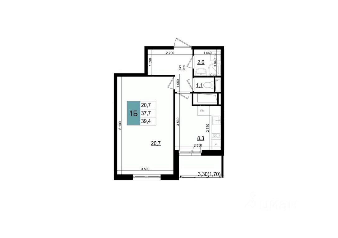 Apartment Sale, 39.4 sq. m. at Mikrorayon 6 6A, 6A mikrorayon, Odintsovo, Moscow Region, Russia #1