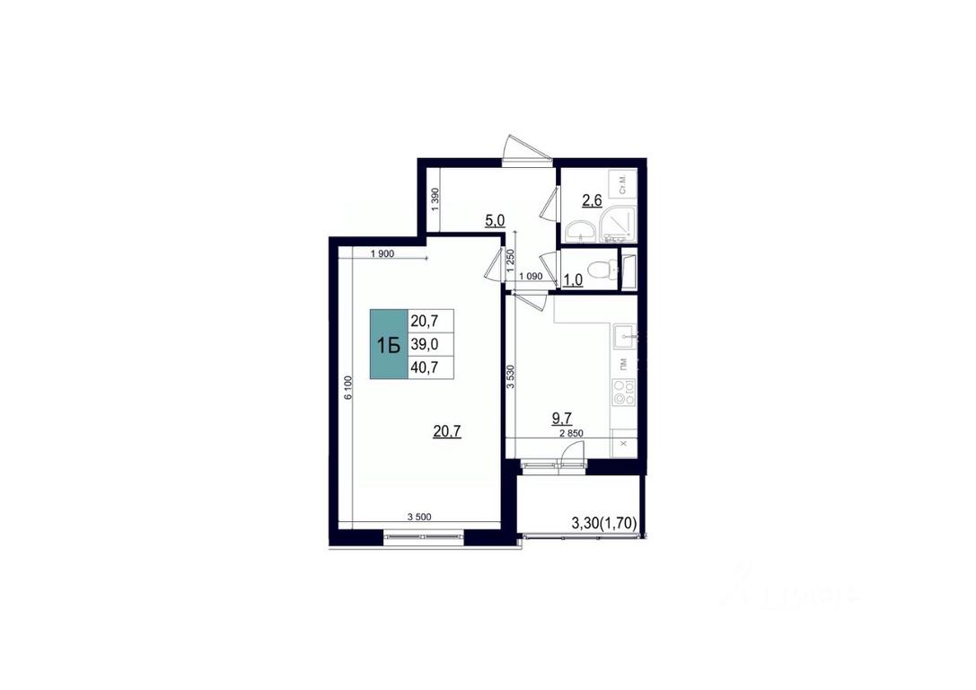 Apartment Sale, 40.7 sq. m. at Mikrorayon 6 6A, 6A mikrorayon, Odintsovo, Moscow Region, Russia #1