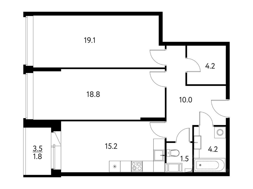 1-BD Apartment Sale, 76.7平方米 at Solnechny Park, zhiloy kompleks Solnechny park, Schyolkovo, Moscow Region, Russia #1 1-BD Apartment Sale, 76.7平方米 at Solnechny Park, zhiloy kompleks Solnechny park, Schyolkovo, Moscow Region, Russia #1