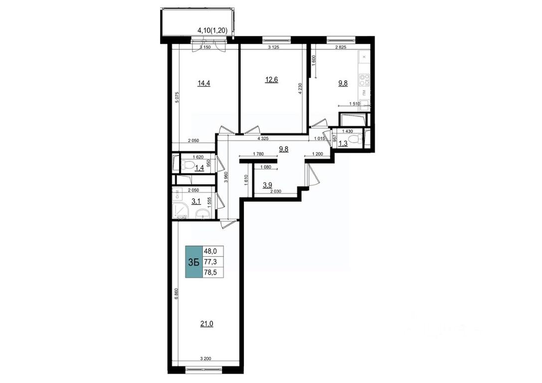 2-BD Apartment Sale, 78.5 sq. m. at Mikrorayon 6 6A, 6A mikrorayon, Odintsovo, Moscow Region, Russia #1 2-BD Apartment Sale, 78.5 sq. m. at Mikrorayon 6 6A, 6A mikrorayon, Odintsovo, Moscow Region, Russia #1