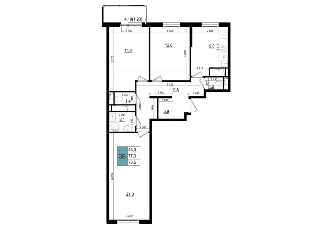 2-BD Apartment Sale, 78.5平方米 at Mikrorayon 6 6A, 6A mikrorayon, Odintsovo, Moscow Region, Russia #1 2-BD Apartment Sale, 78.5平方米 at Mikrorayon 6 6A, 6A mikrorayon, Odintsovo, Moscow Region, Russia #1