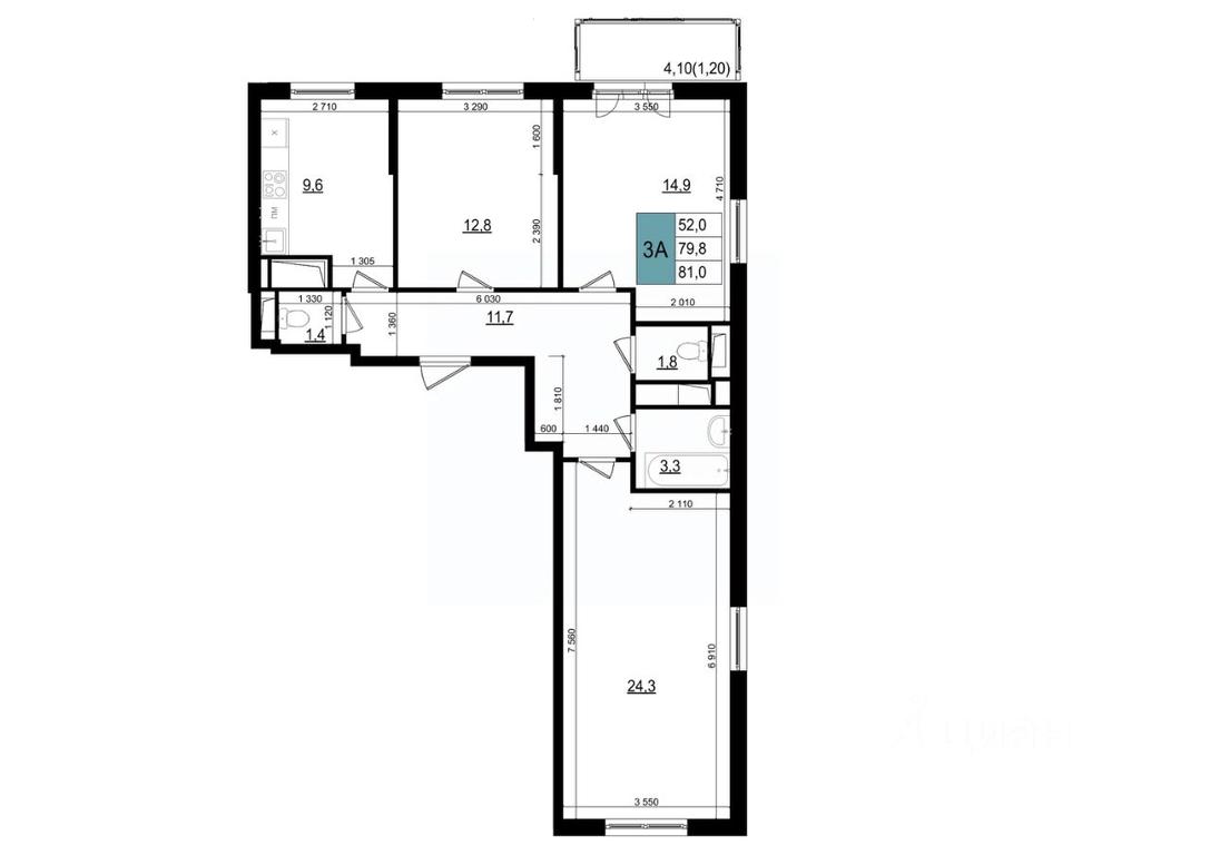 2-BD Apartment Sale, 81 sq. m. at Mikrorayon 6 6A, 6A mikrorayon, Odintsovo, Moscow Region, Russia #1 2-BD Apartment Sale, 81 sq. m. at Mikrorayon 6 6A, 6A mikrorayon, Odintsovo, Moscow Region, Russia #1