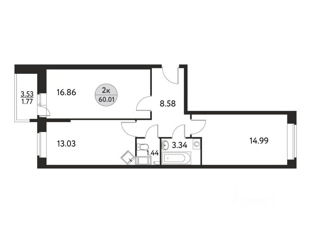 1-BD Apartment Sale, 60.01平方米 at Dom na Sirenevoy, Polevaya ulitsa, Schyolkovo, Moscow Region, Russia #1 1-BD Apartment Sale, 60.01平方米 at Dom na Sirenevoy, Polevaya ulitsa, Schyolkovo, Moscow Region, Russia #1