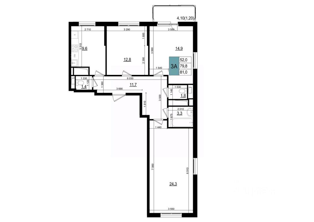 2-BD Apartment Sale, 81平方米 at Mikrorayon 6 6A, 6A mikrorayon, Odintsovo, Moscow Region, Russia #1 2-BD Apartment Sale, 81平方米 at Mikrorayon 6 6A, 6A mikrorayon, Odintsovo, Moscow Region, Russia #1