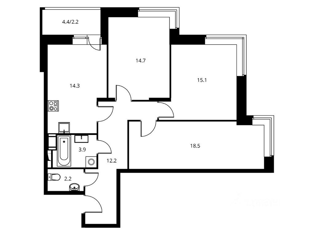 2-BD Apartment Sale, 84.5 sq. m. at Solnechny Park, zhiloy kompleks Solnechny park, Schyolkovo, Moscow Region, Russia #1 2-BD Apartment Sale, 84.5 sq. m. at Solnechny Park, zhiloy kompleks Solnechny park, Schyolkovo, Moscow Region, Russia #1