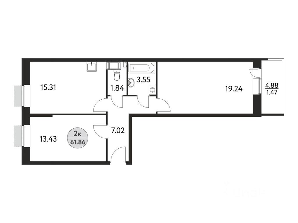 1-BD Apartment Sale, 61.86平方米 at Dom na Sirenevoy, Polevaya ulitsa, Schyolkovo, Moscow Region, Russia #1 1-BD Apartment Sale, 61.86平方米 at Dom na Sirenevoy, Polevaya ulitsa, Schyolkovo, Moscow Region, Russia #1
