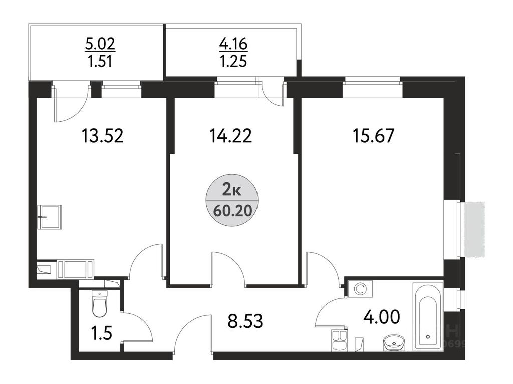 1-BD Apartment Sale, 60.2平方米 at Dom na Sirenevoy, Polevaya ulitsa, Schyolkovo, Moscow Region, Russia #1 1-BD Apartment Sale, 60.2平方米 at Dom na Sirenevoy, Polevaya ulitsa, Schyolkovo, Moscow Region, Russia #1