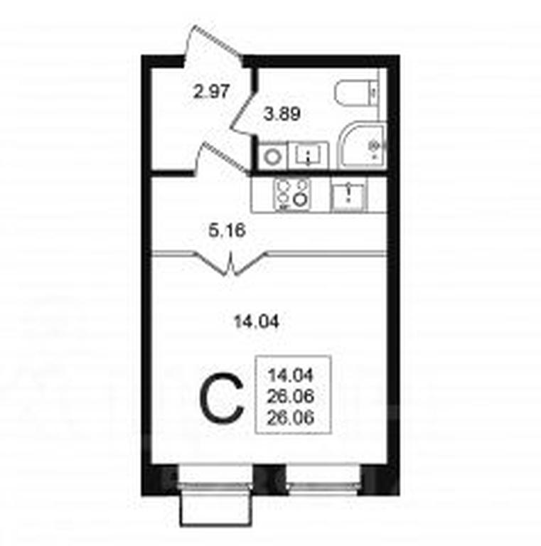 Apartment Sale, 26.1 sq. m. at Mishino-2, Ozyornaya Street, Khimki, Moscow Region, Russia #1