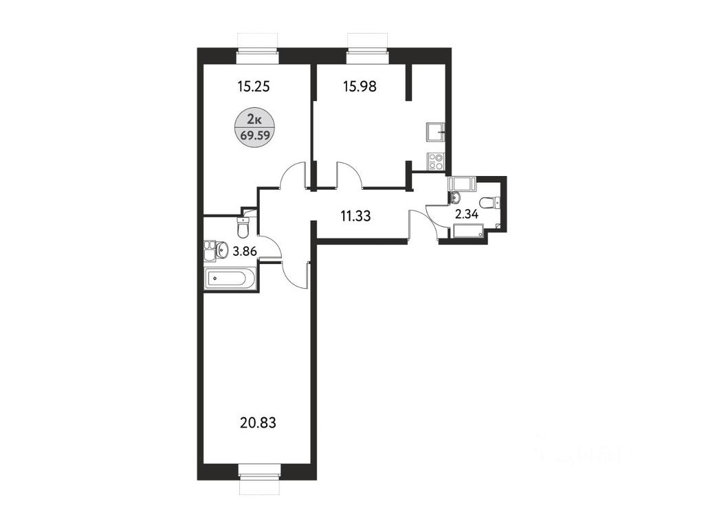 1-BD Apartment Sale, 69.59平方米 at Dom na Sirenevoy, Polevaya ulitsa, Schyolkovo, Moscow Region, Russia #1 1-BD Apartment Sale, 69.59平方米 at Dom na Sirenevoy, Polevaya ulitsa, Schyolkovo, Moscow Region, Russia #1